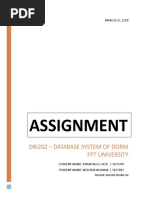 Assignment: Dbi202 - Database System of Dorm FPT University