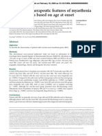 Clinical and Therapeutic Features of Myasthenia Gravis in Adults Based On Age at Onset