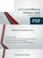 10 C's of An Effective Business Letter: Technical Communication Prof. M. D. Conclara
