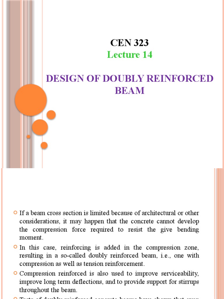 Design of Doubly Reinforced Beam | PDF | Beam (Structure) | Continuum ...