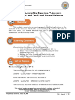 Module 6: Accounting Equation, T-Account, Rules of Debit and Credit and Normal Balances