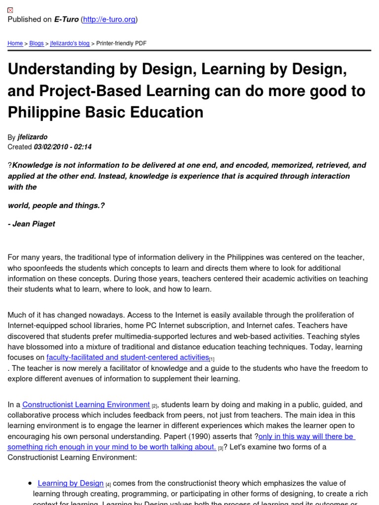 Understanding by Design Curriculum PDF Learning Teachers