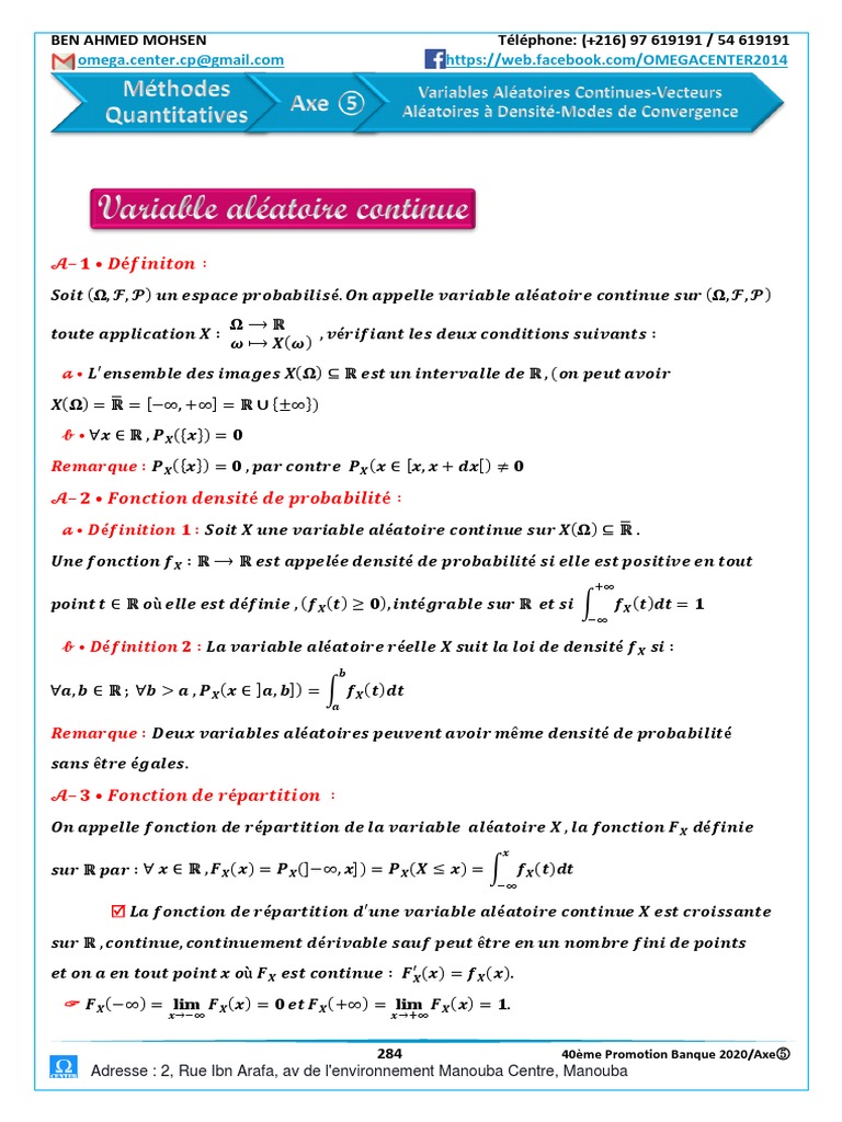 Continuous Random Variables Guide | PDF | Teaching Methods & Materials
