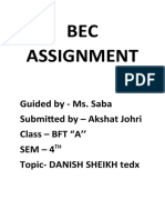 Bec Assignment (Bba FT 4a)