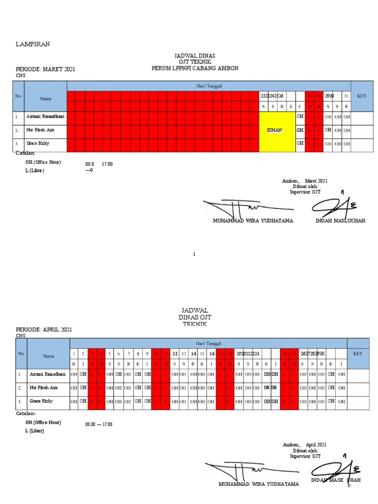 Jadwal Ojt Pdf