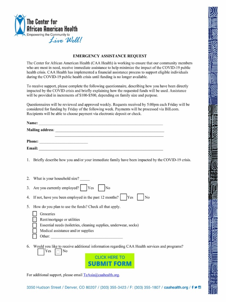 CAA Health COVID19 Assistance Questionnaire 201230 PDF