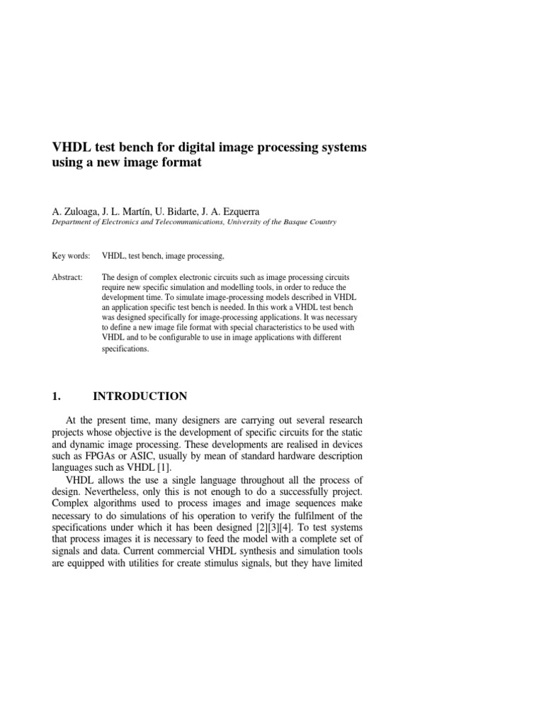 VHDL test bench for digital image processing using new hex-image format ...