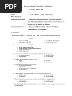 Kumpulan Soal Soa Agama Kls 3