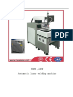 Specifications of 200W, 400W Automatic Laser Welding Machine