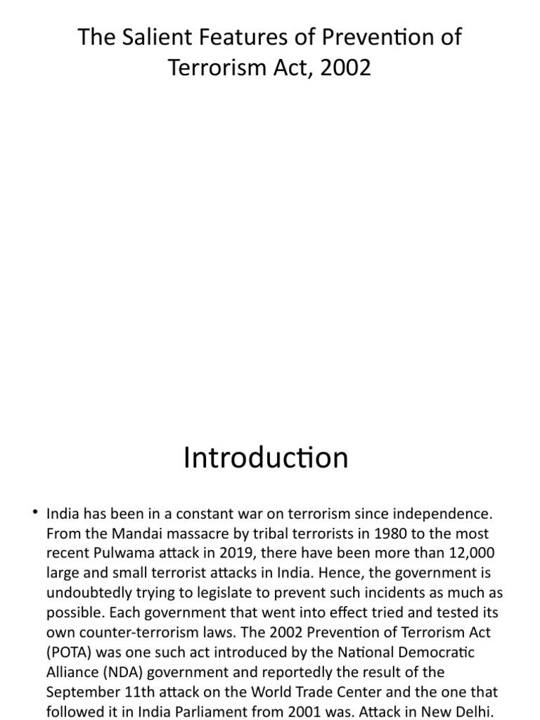 Key Features of POTA 2002 Explained | PDF | Confession (Law ...