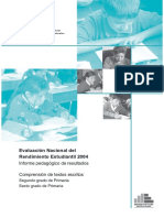 Evaluación Nacional Del Rendimiento Estudiantil - 2004. Informe Pedagógico de Resultados. Comprensión de Textos Escritos