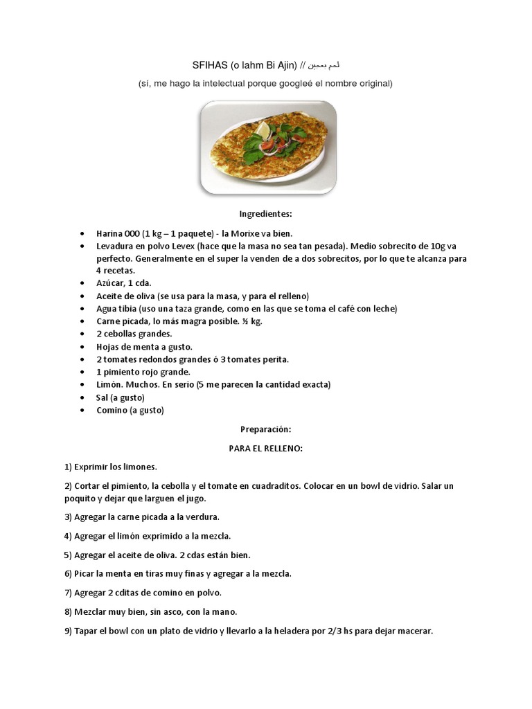 Receta | PDF | Alimentos | Cocina