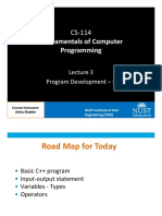 CS-114 Fundamentals of Computer Programming: Program Development - II