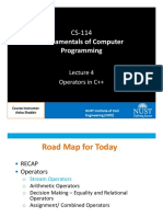 CS-114 Fundamentals of Computer Programming: Operators in C++