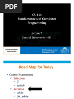 CS-114 Fundamentals of Computer Programming: Control Statements - III