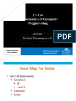 CS-114 Fundamentals of Computer Programming: Control Statements - II