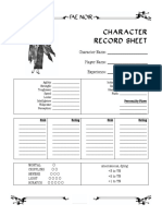 Character Record Sheet