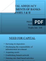 Capital Adequacy Requirements of Banks-Basel I & Ii: Presented By: Prerna Garg A65 Megha Jain A68