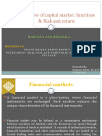 Overview of Capital Market: Functions Risk and Return