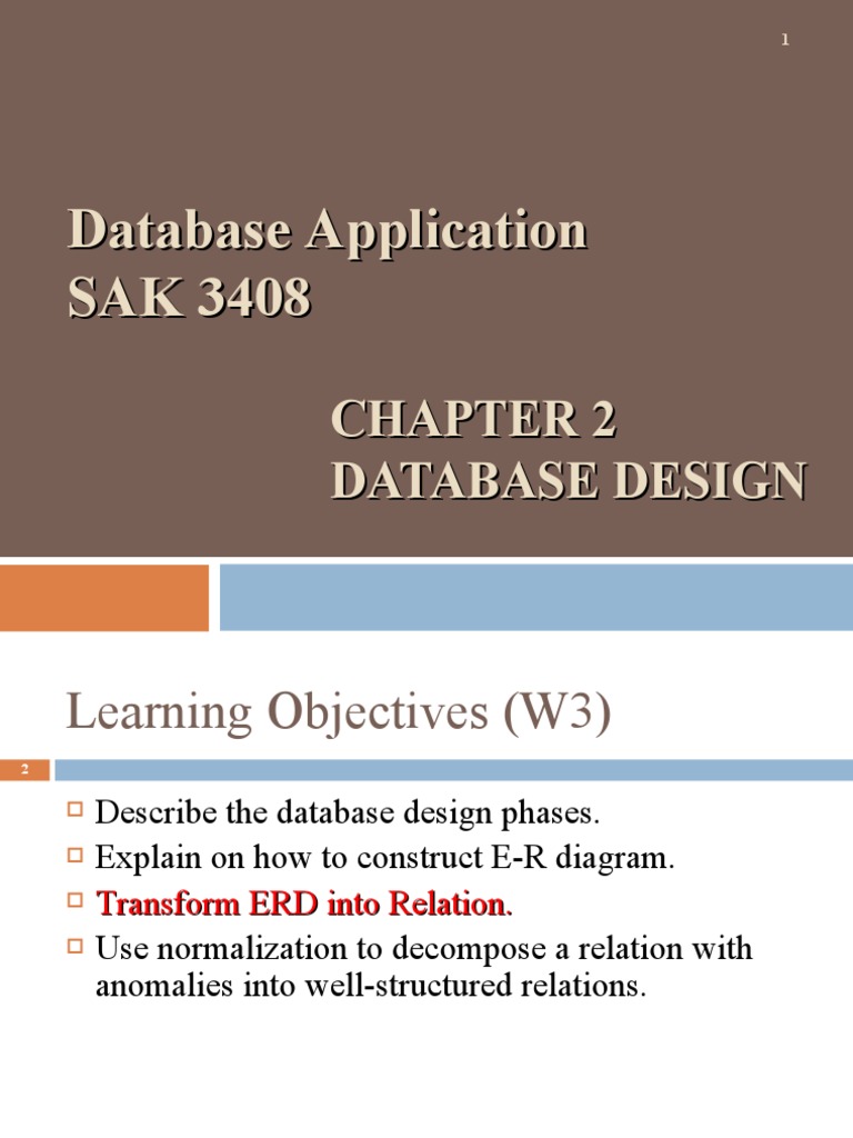 Chapter02-02 Database Design - Transforming ERD Into Relation | PDF ...