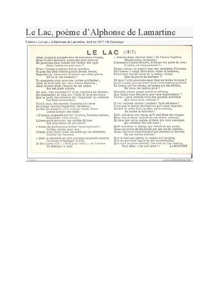 Le Lac Lamartine PDF