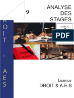 Livret DROIT AES Analyse Des Stages Nov 2019