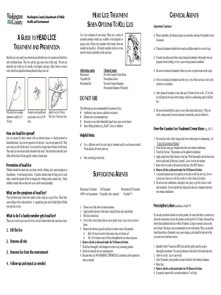 Head Lice Treatment and Prevention Guide PDF Shampoo