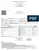 Laboratory For Medical Tests: Test Report