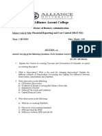 Alliance Ascent College: Master of Business Administration: Financial Reporting and Cost Control (MGT 521)