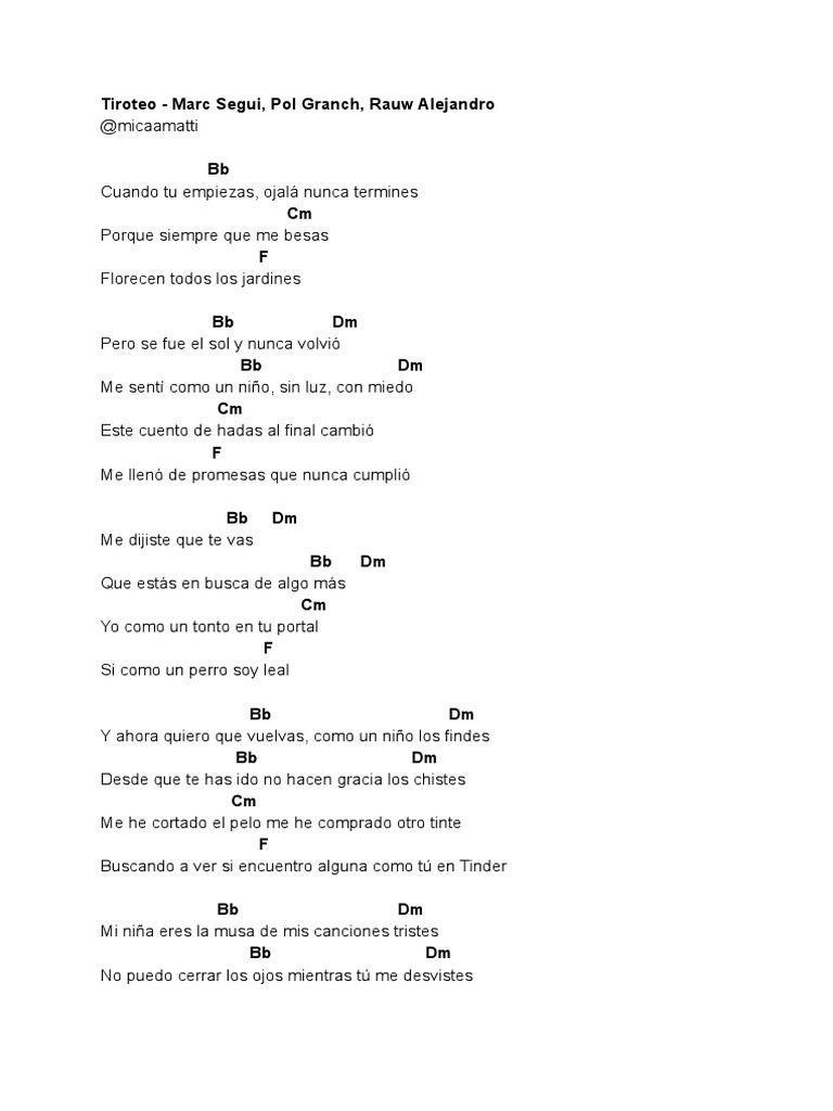 Letra y acordes de 