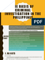 The Basis of Criminal Investigation in The Philippines: ZFA C D I 3 2 0 2 1