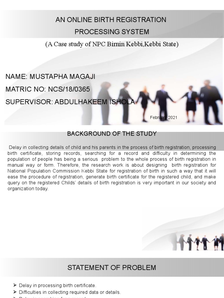 An Online Birth Registration Processing System (A Case Study of NPC ...
