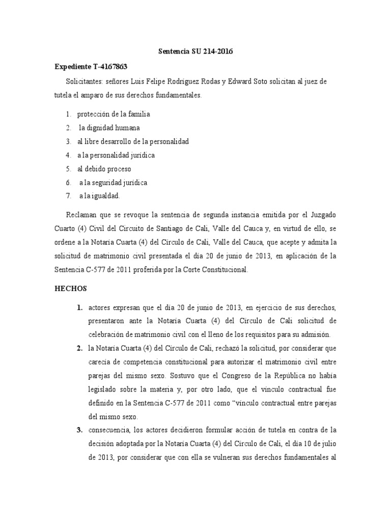 Sentencia SU 214 | PDF | Derecho Constitucional | Constitución
