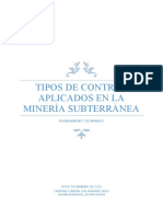 Tipos de Control Aplicados en La Minería Subterránea