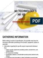 Building Technology 5 AR 165: Developing Specifications