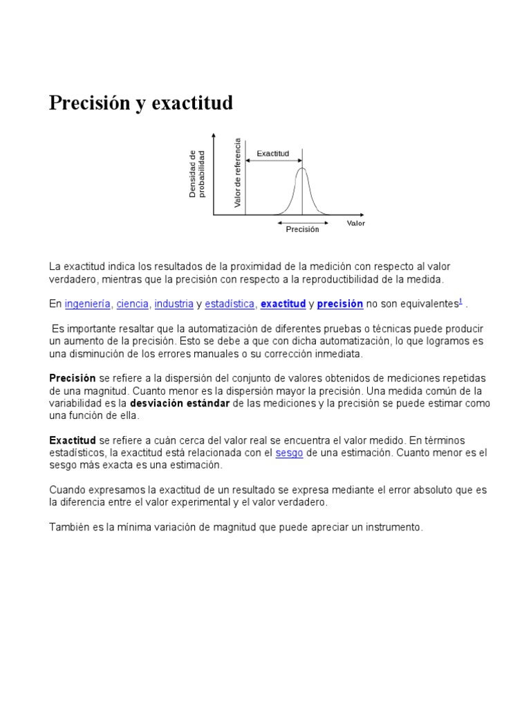 Precision y Exactitud | PDF