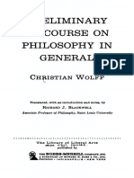 Christian Wolff - Preliminary Discourse on Philosophy in General-Bobbs-Merrill (1963)