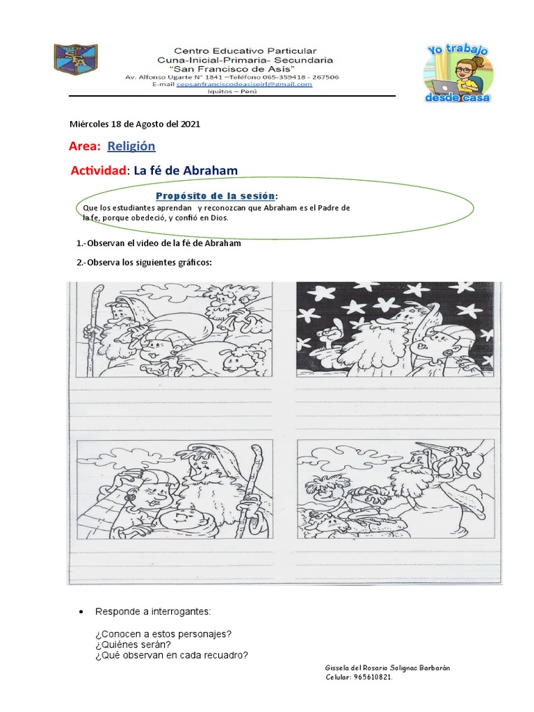La fe de Abraham para niños | PDF | Abrahán | Dios
