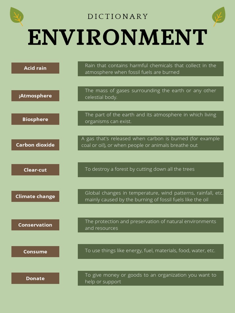 Environment Dictionary PDF Natural Environment Waste