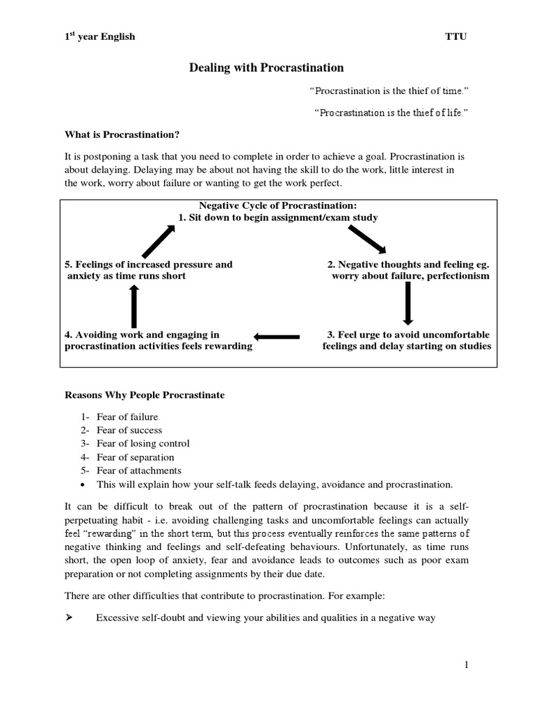 Strategies to Overcome Procrastination | PDF | Professional Skills ...