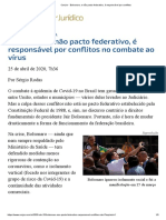 ConJur - Bolsonaro, e Não Pacto Federativo, É Responsável Por Conflitos