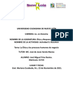 Actividad 9. Resúmen La Ética y Los Procesos Humanos de Negocio