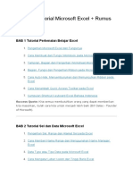 Daftar Isi Tutorial Microsoft Excel