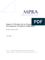 Impact of Foreign Aid On Economic Development in Pakistan (1960-2002)