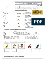 Prova de Português 1ºbimestre Pré I