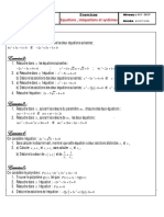 Equations Inequations Et Systemes Exercices Non Corriges 9 1