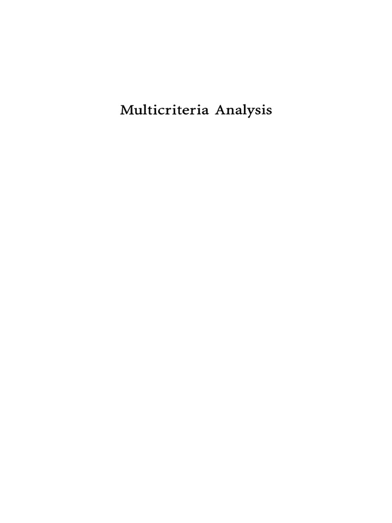 Multicriteria Analysis | PDF | Intelligence Analysis | Decision Making