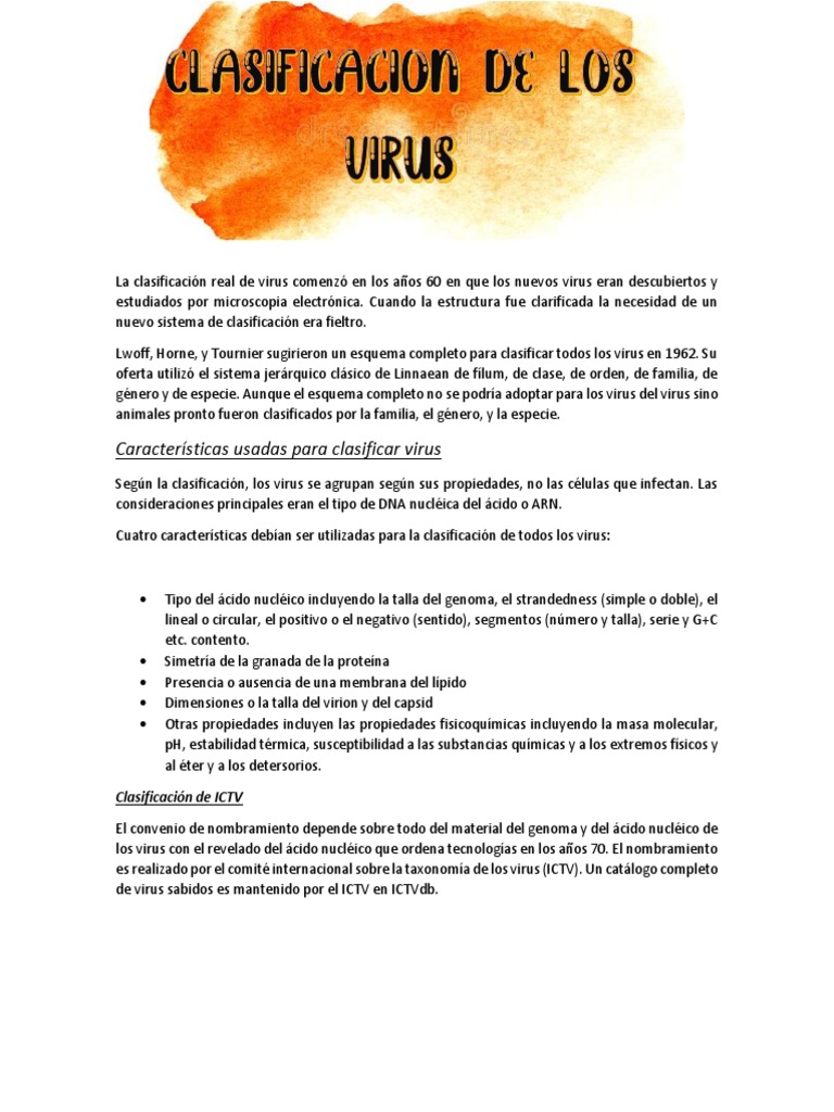 Clasificacion de Los Virus | PDF