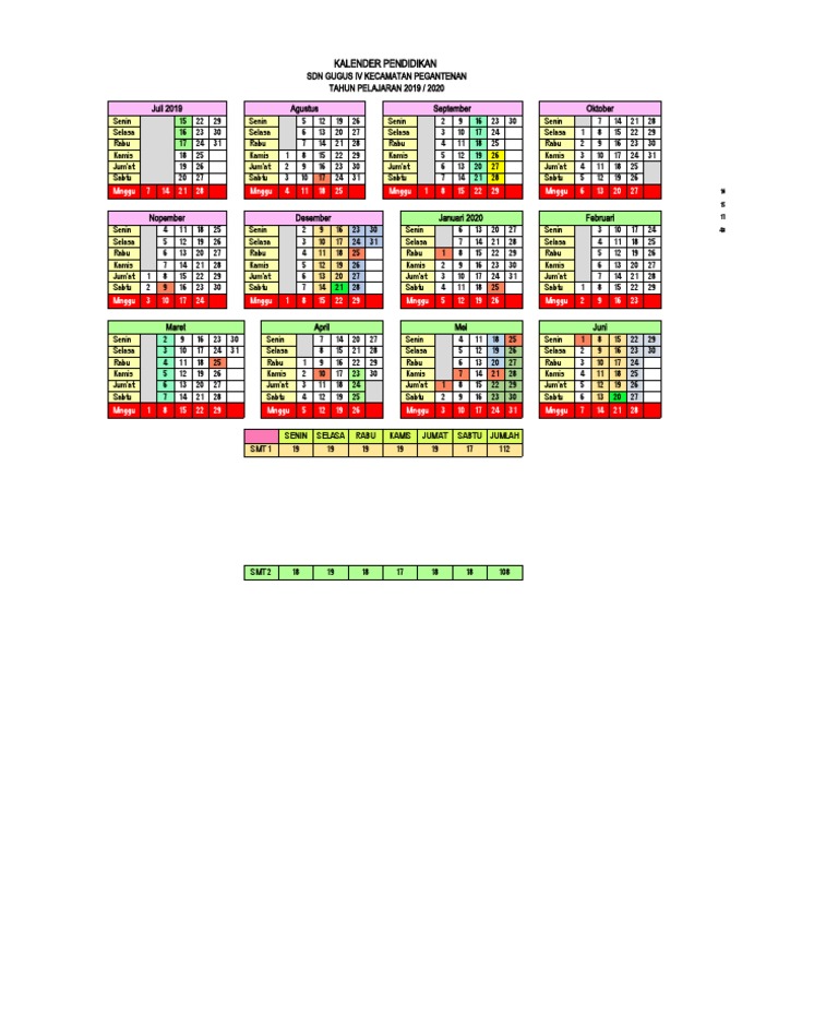 Jadwal - Kalender 2019 | PDF