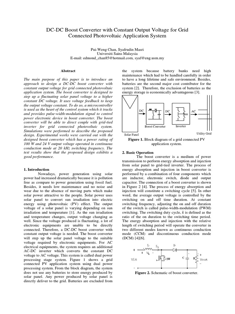 DC-DC Boost Converter for PV Systems | PDF | Power Inverter | Solar Power